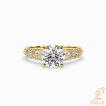 Round Brilliant Cut Diamond Split Shank Engagement Ring