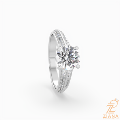 Round Brilliant Cut Diamond Split Shank Engagement Ring
