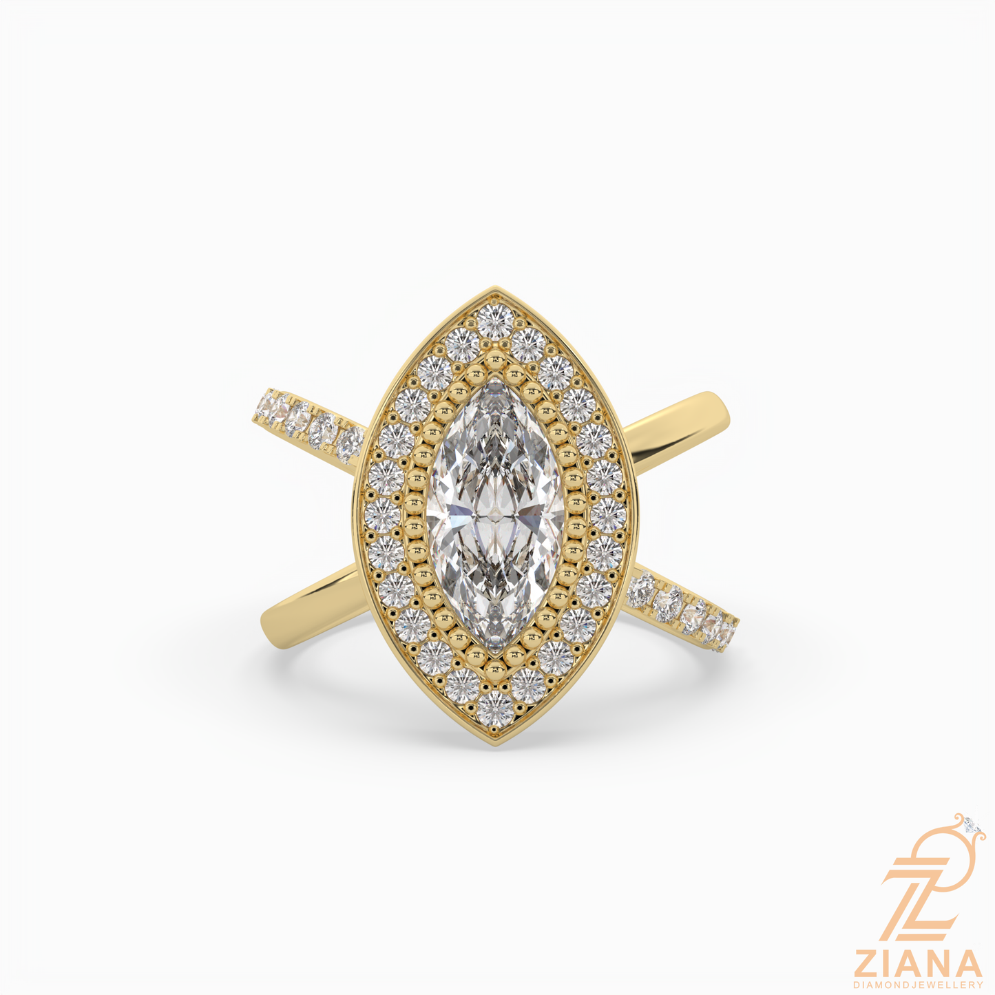 marquise halo diamond engagement ring