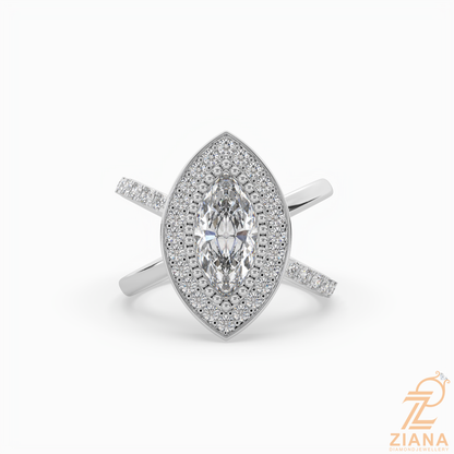 Marquise Halo Diamond Engagement Ring