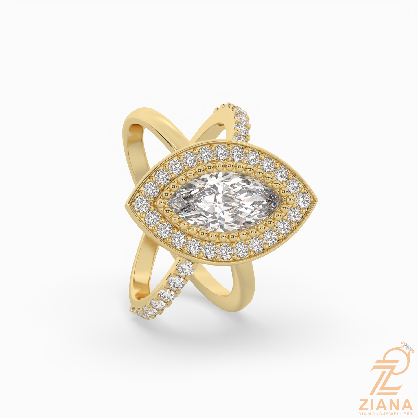 marquise halo diamond engagement ring