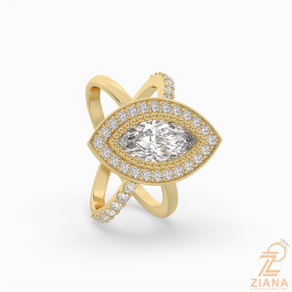 Marquise Halo Diamond Engagement Ring