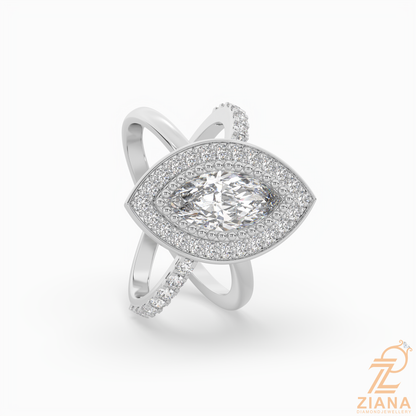 Marquise Halo Diamond Engagement Ring