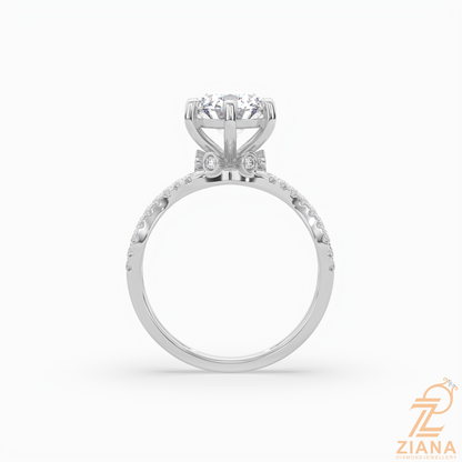 Round Brilliant Cut Diamond Split Shank Engagement Ring