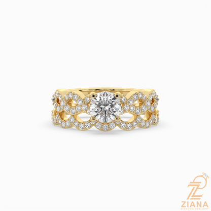 Round Brilliant Cut Diamond Infinity Bridal Ring Set