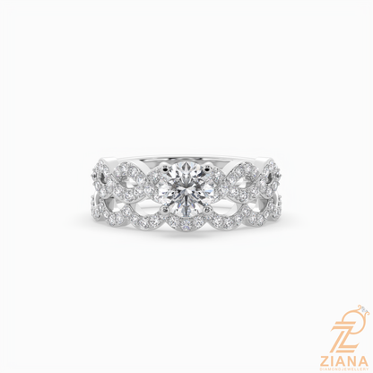 Round Brilliant Cut Diamond Infinity Bridal Ring Set