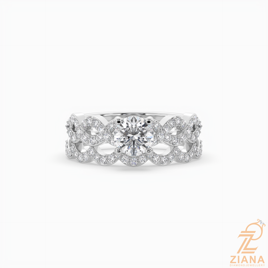 Round Brilliant Cut Diamond Infinity Bridal Ring Set