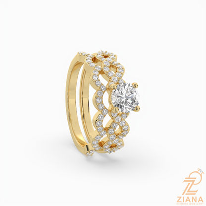 Round Brilliant Cut Diamond Infinity Bridal Ring Set