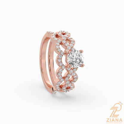 Round Brilliant Cut Diamond Infinity Bridal Ring Set