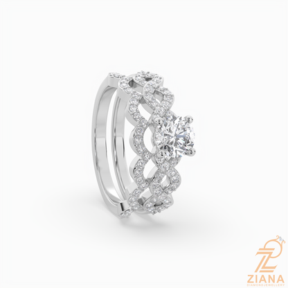 Round Brilliant Cut Diamond Infinity Bridal Ring Set
