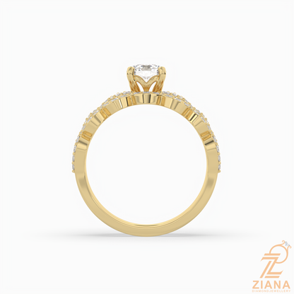 Round Brilliant Cut Diamond Infinity Bridal Ring Set