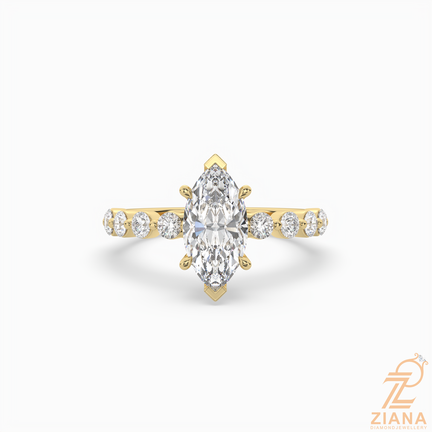 marquise cut diamond solitaire engagement ring