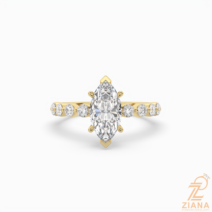 Marquise Cut Diamond Solitaire Engagement Ring