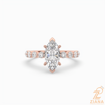 Marquise Cut Diamond Solitaire Engagement Ring