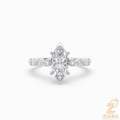 Marquise Cut Diamond Solitaire Engagement Ring