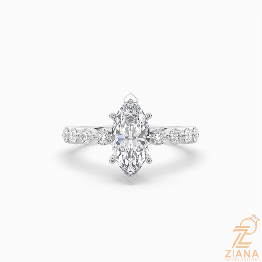 Marquise Cut Diamond Solitaire Engagement Ring