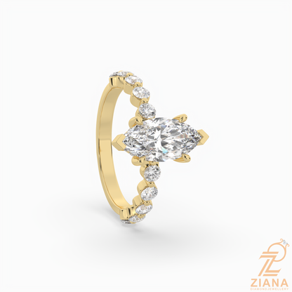 Marquise Cut Diamond Solitaire Engagement Ring
