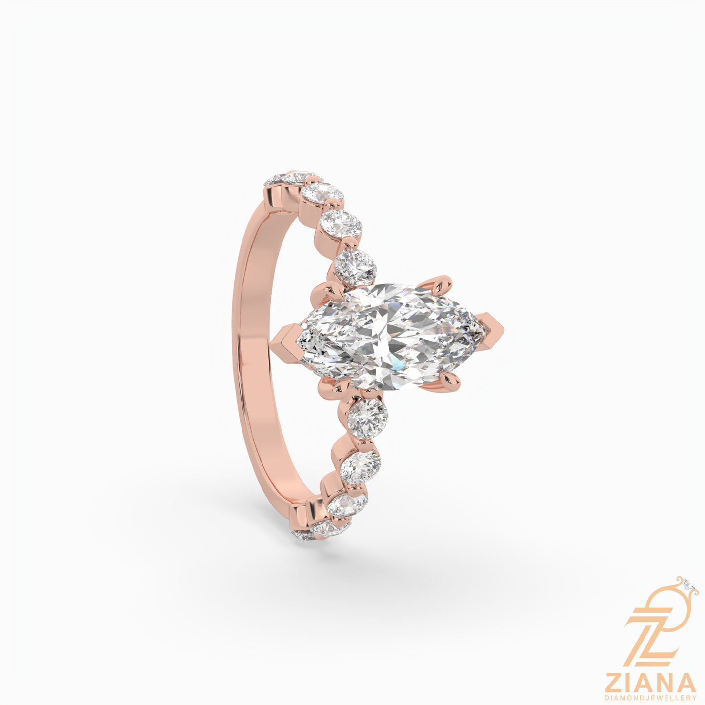 marquise cut diamond solitaire engagement ring