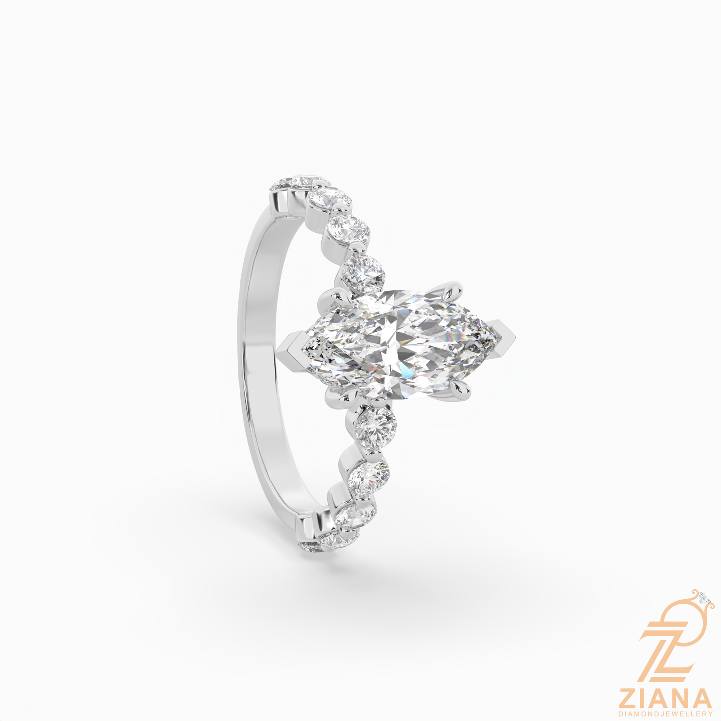 marquise cut diamond solitaire engagement ring