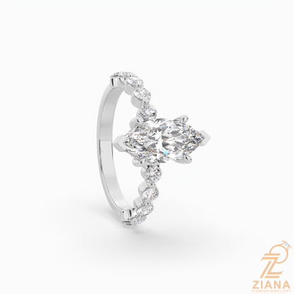 Marquise Cut Diamond Solitaire Engagement Ring