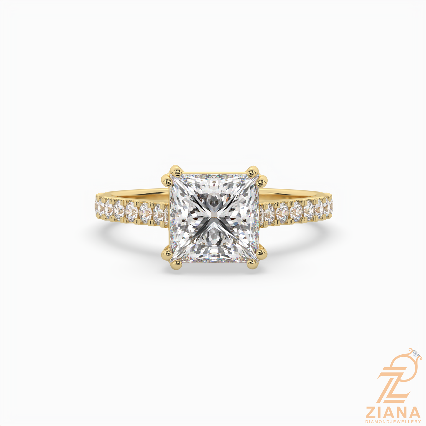 princess cut diamond solitaire engagement ring