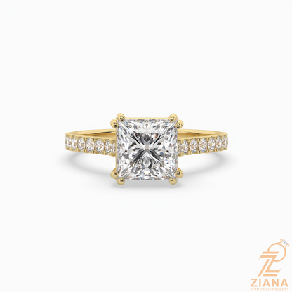 Princess Cut Diamond Solitaire Engagement Ring