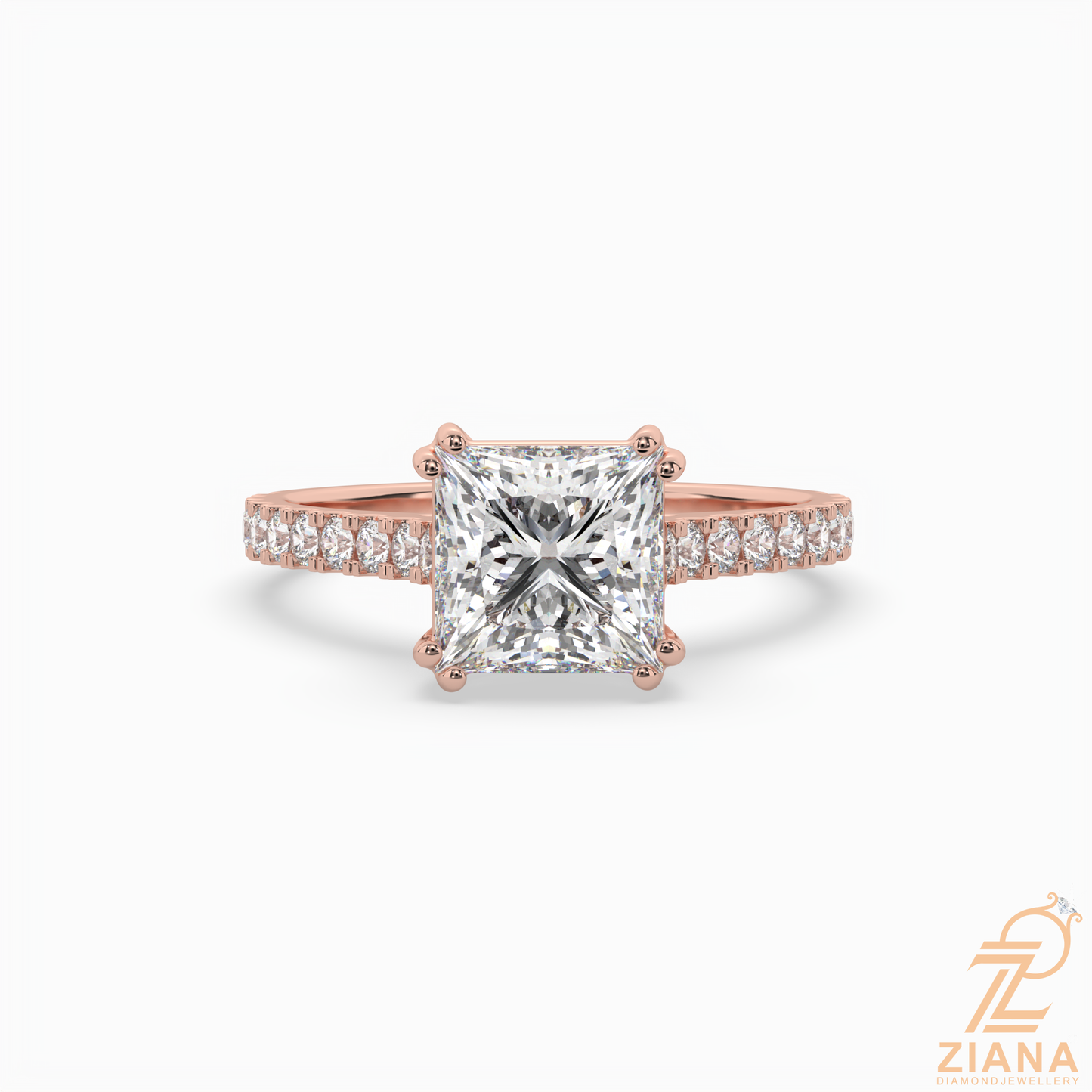 princess cut diamond solitaire engagement ring