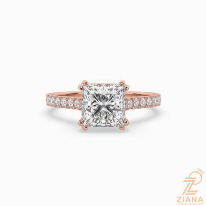 Princess Cut Diamond Solitaire Engagement Ring
