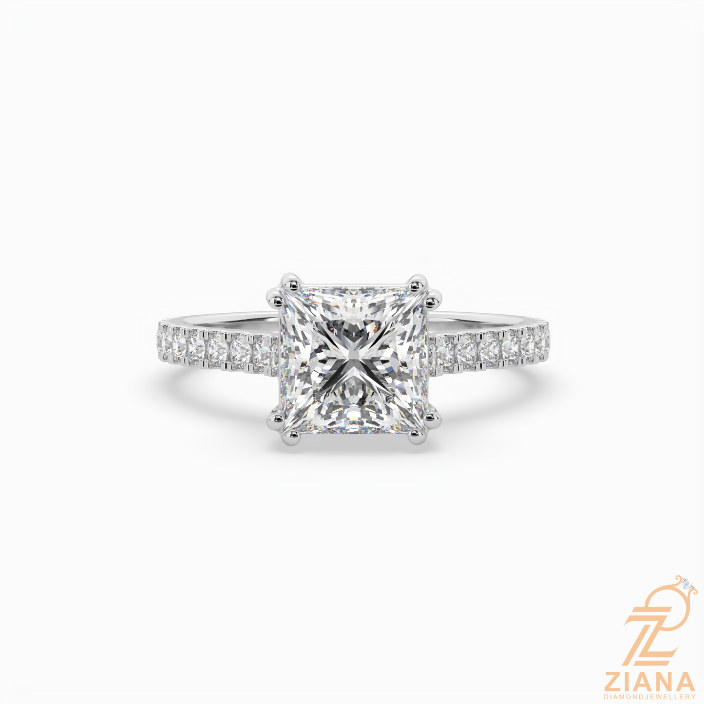 princess cut diamond solitaire engagement ring