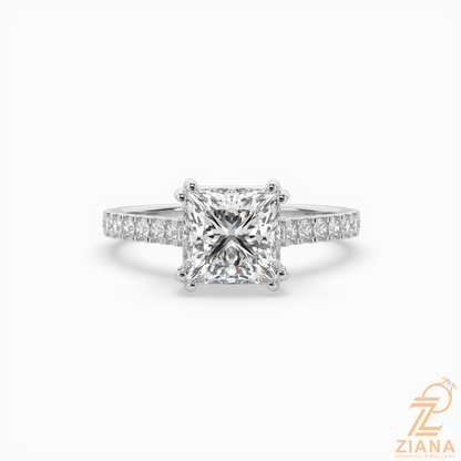 Princess Cut Diamond Solitaire Engagement Ring