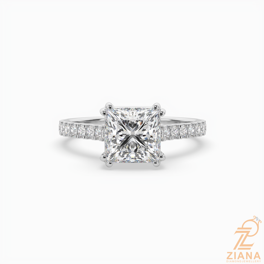 Princess Cut Diamond Solitaire Engagement Ring