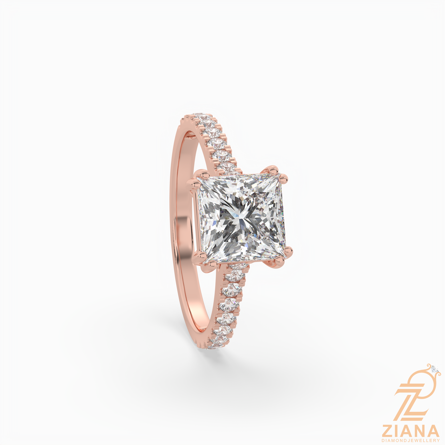 princess cut diamond solitaire engagement ring