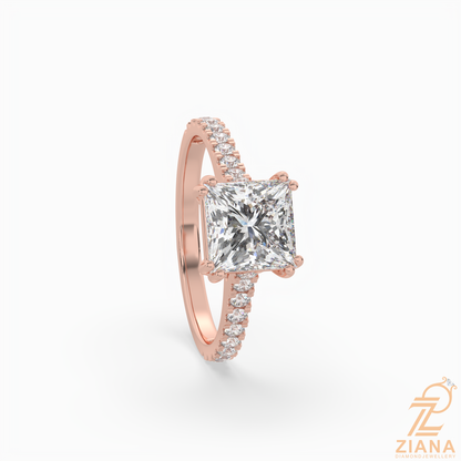 Princess Cut Diamond Solitaire Engagement Ring