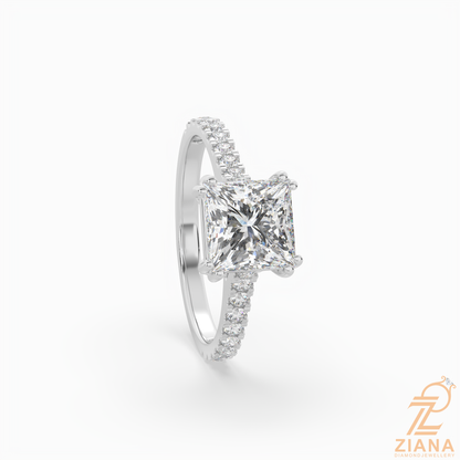 Princess Cut Diamond Solitaire Engagement Ring