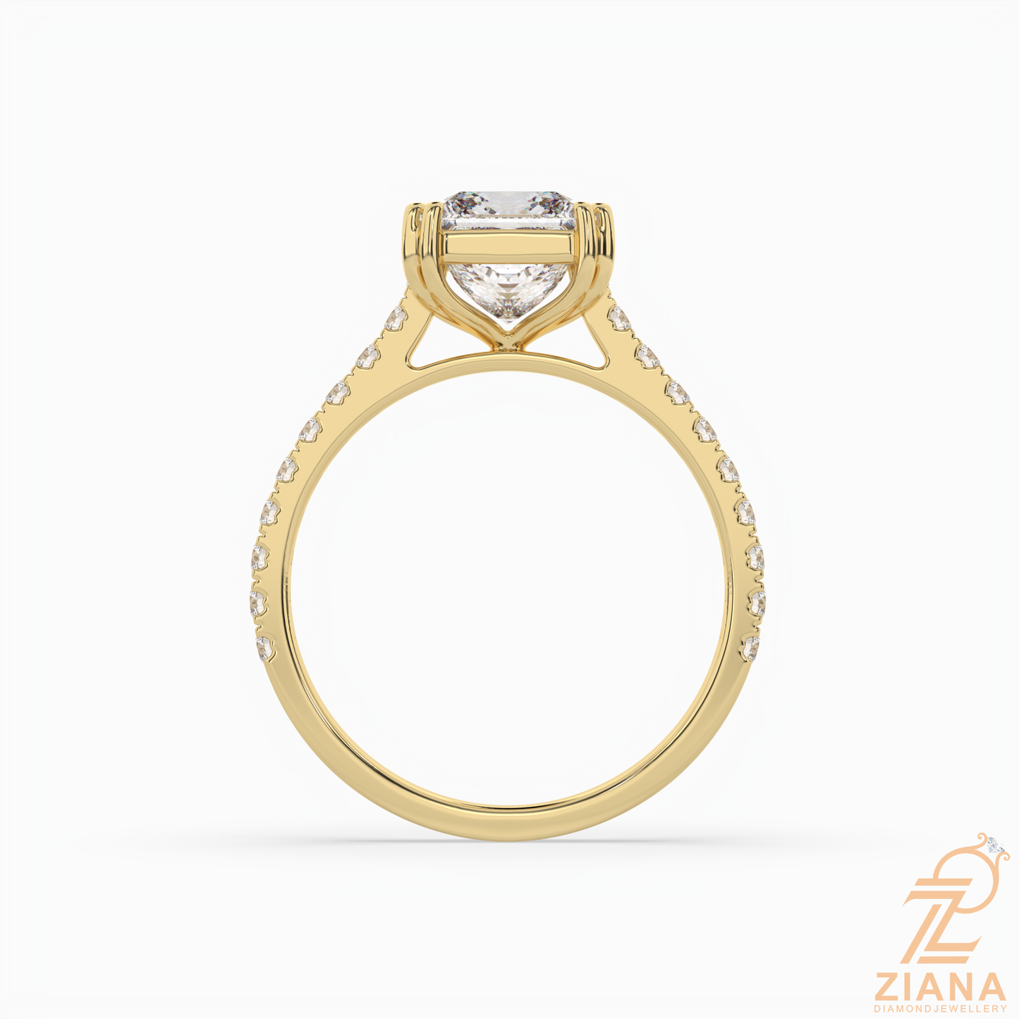 princess cut diamond solitaire engagement ring