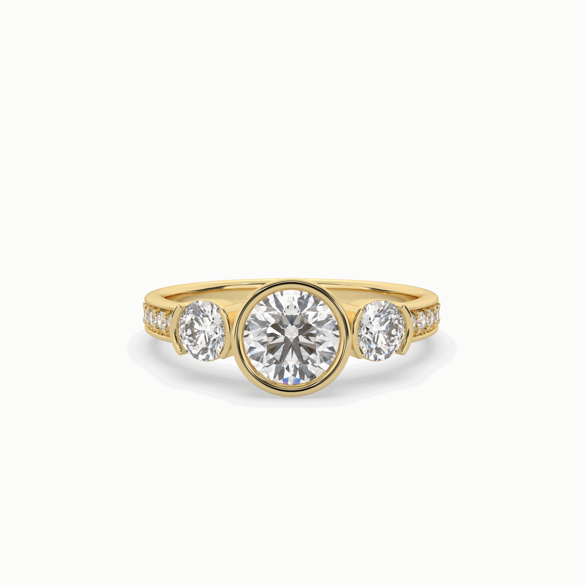Classic Three Stone Round Diamond Engagement Ring