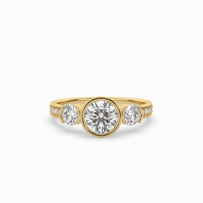 Classic Three Stone Round Diamond Engagement Ring