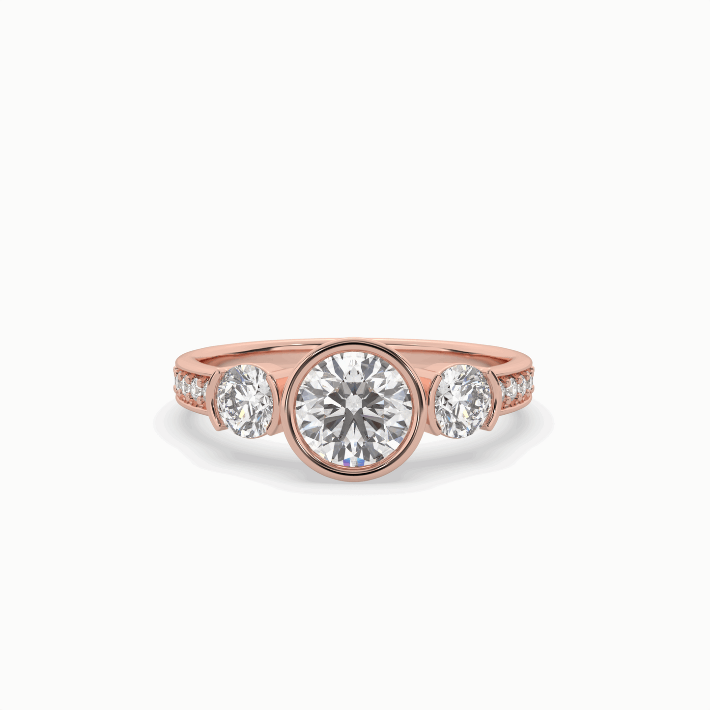 classic three stone round diamond engagement ring