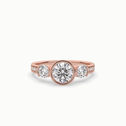 Classic Three Stone Round Diamond Engagement Ring