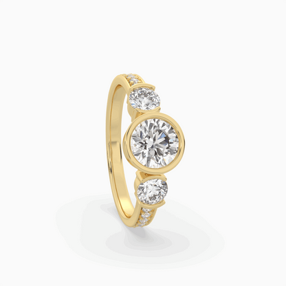 Classic Three Stone Round Diamond Engagement Ring