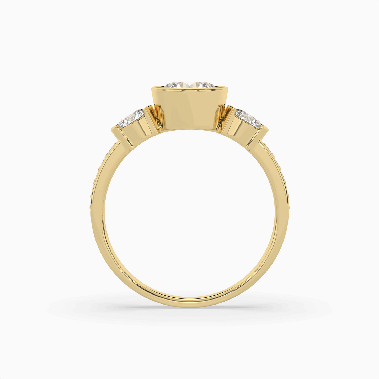 classic three stone round diamond engagement ring