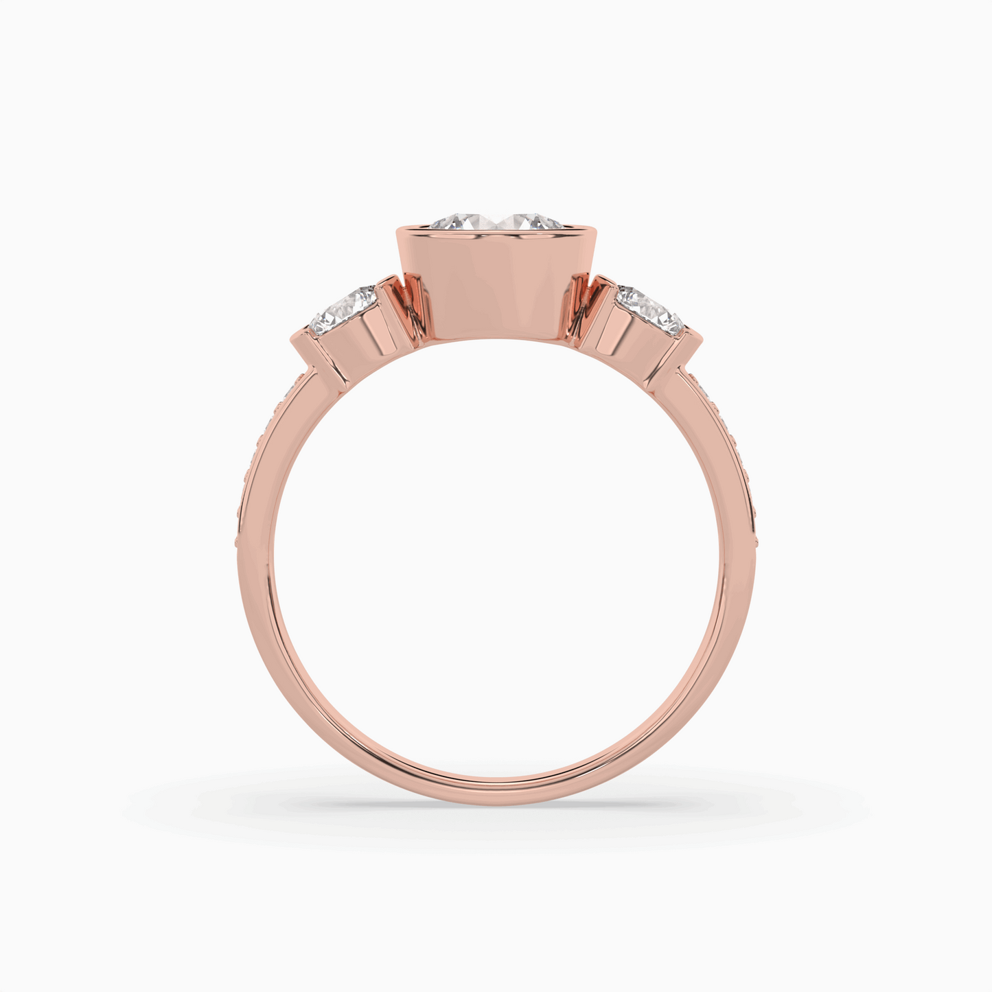 classic three stone round diamond engagement ring