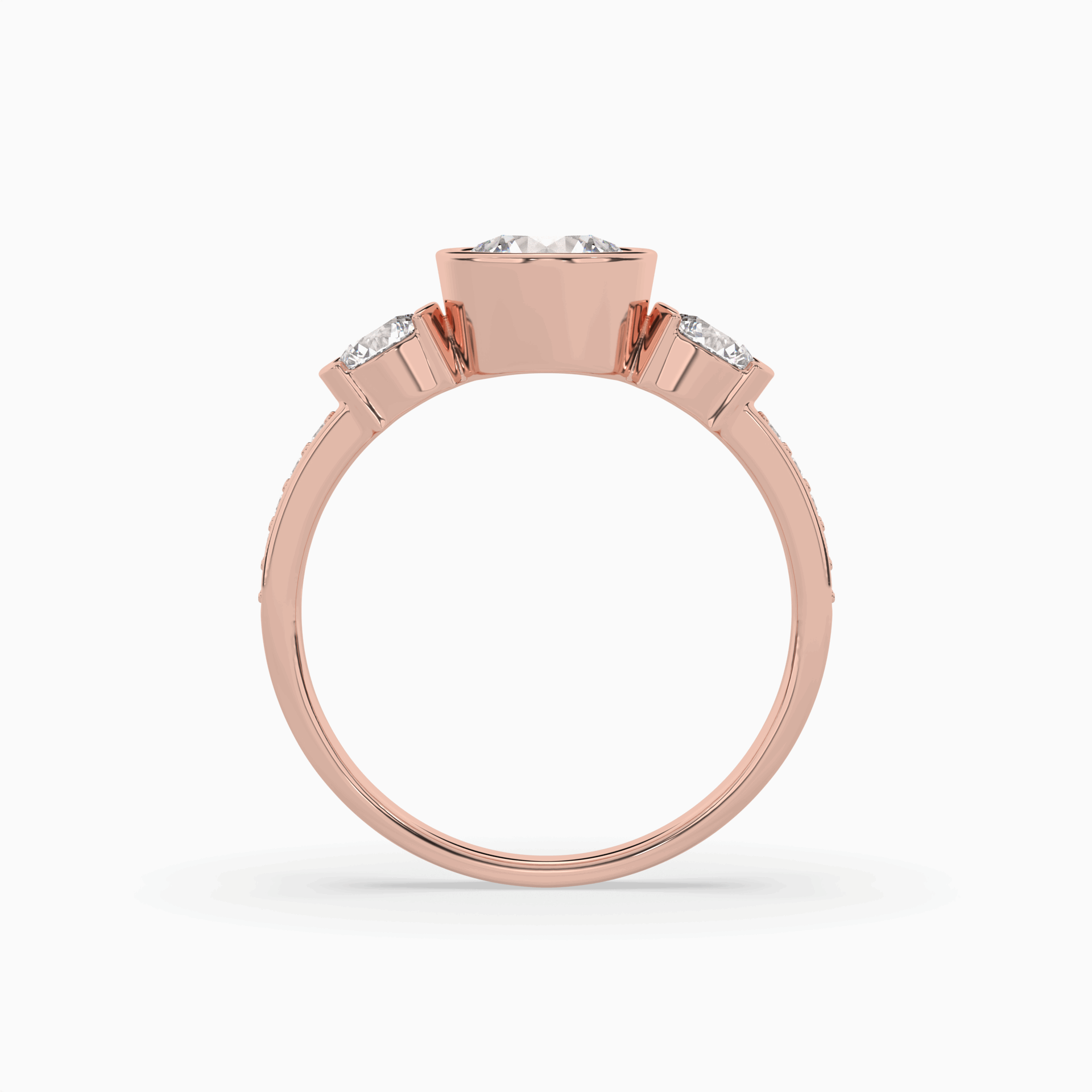 Classic Three Stone Round Diamond Engagement Ring