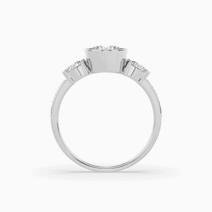 Classic Three Stone Round Diamond Engagement Ring