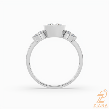 Round Brilliant Three Stone Diamond Engagement Ring