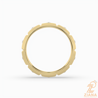 Flush Set Round Diamond Wedding Band