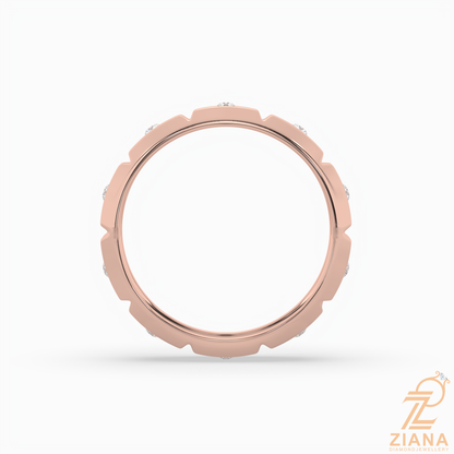 Flush Set Round Diamond Wedding Band