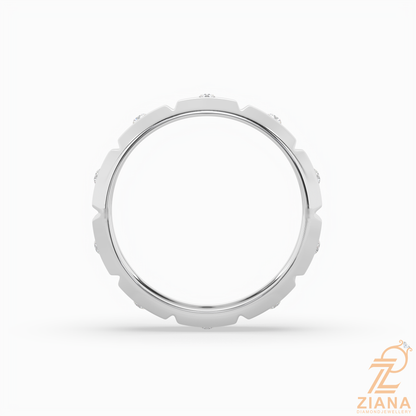Flush Set Round Diamond Wedding Band