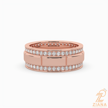 Double Row Diamond Wedding Band