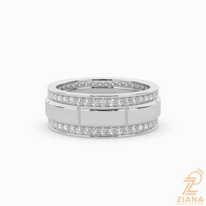 Double Row Diamond Wedding Band